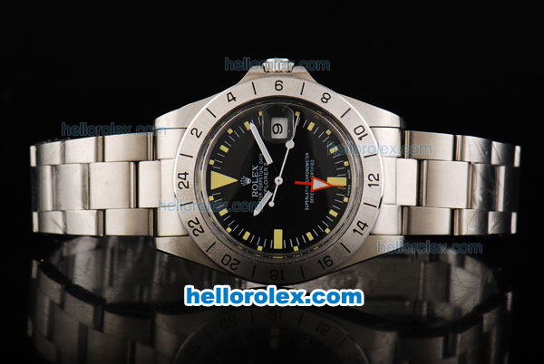 Rolex Explorer II Swiss ETA 2836 Automatic Movement Working GMT with Black Dial-Yellow Stick Markers - Click Image to Close